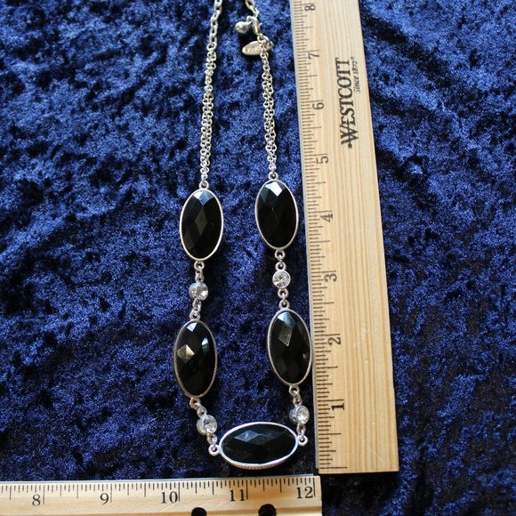 Black Stone Necklace and Bracelet - Picture 2 of 5